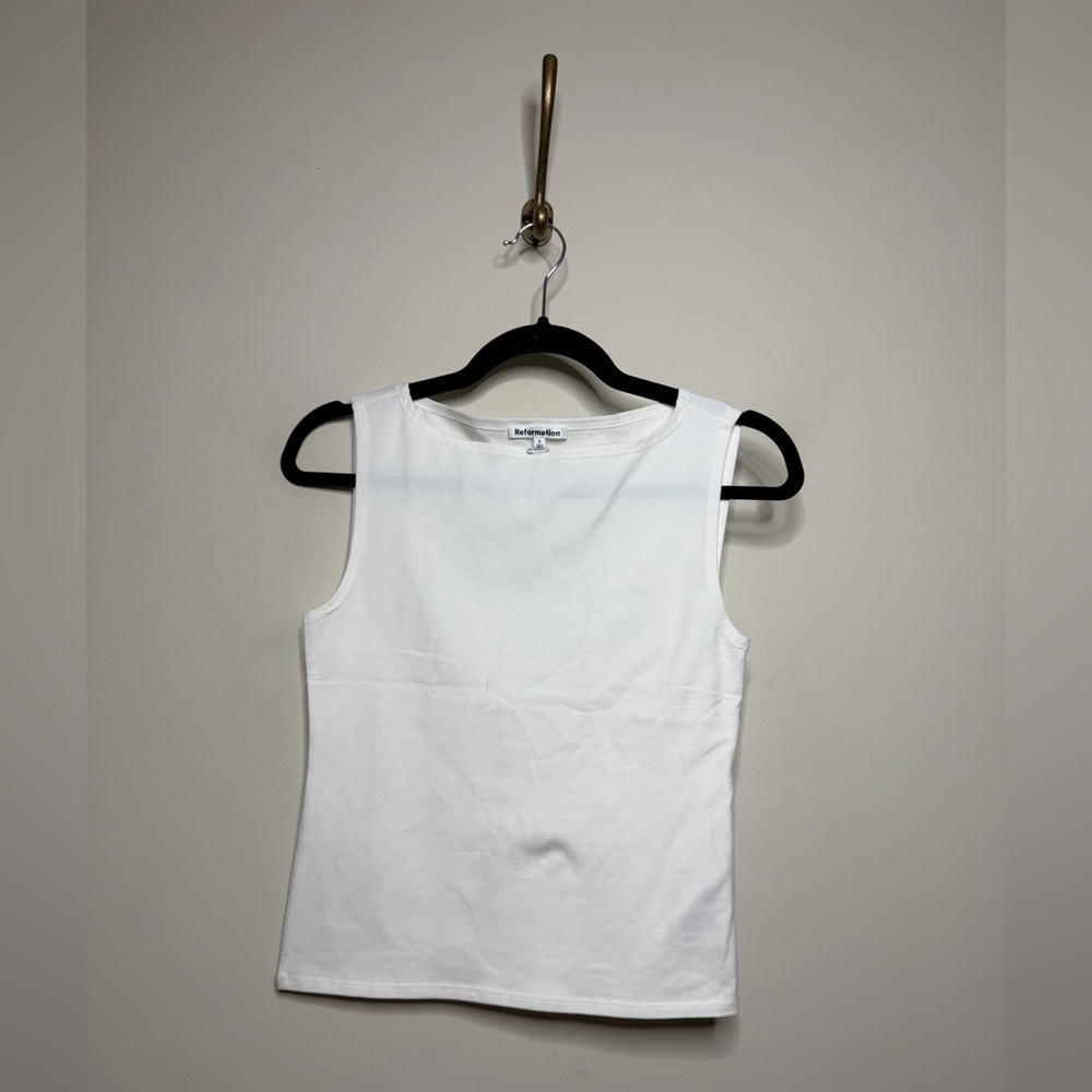 Reformation Dusk Boat-neck Organic Cotton-blend Top - Picture 6 of 10